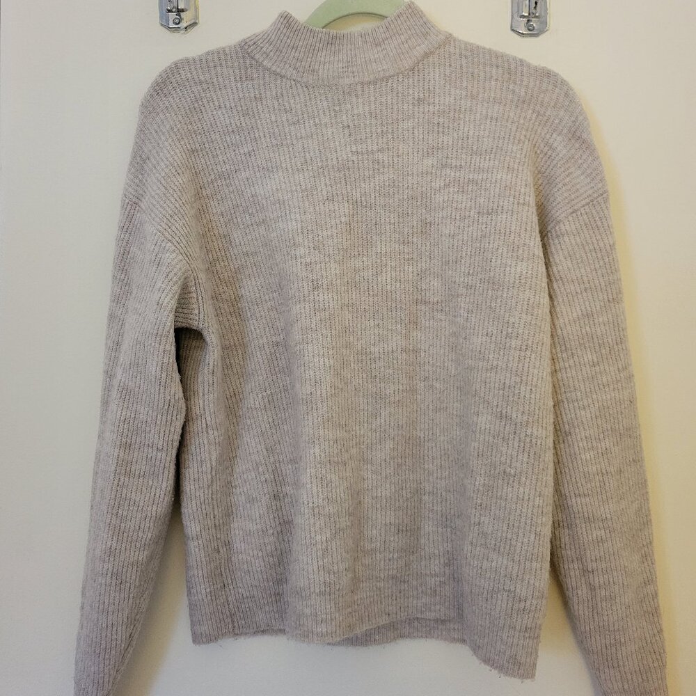 Leith Mock Neck Sweater XS Cream